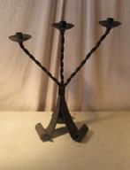 Antieke Metalen Kandelaar voor 3 Kaarsen - 49cm, Antiek en Kunst, Ophalen of Verzenden, Overige materialen