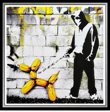 Fenzolini “Balloon man” Goud met COA! Jeff koons, Banksy