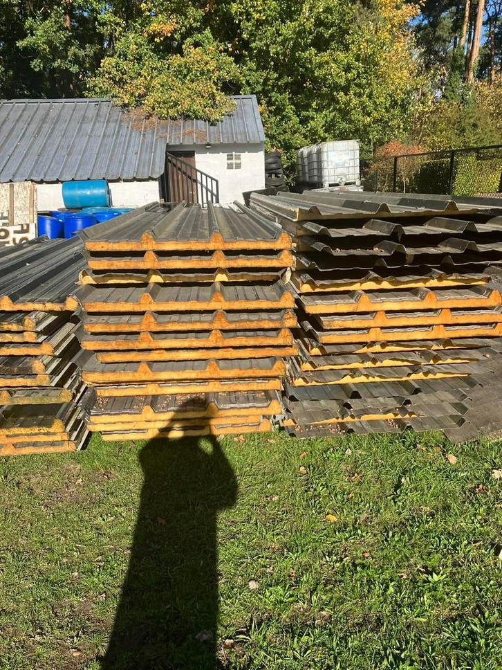 Dakplaten geïsoleerd, Doe-het-zelf en Bouw, Dakpannen en Dakbedekking, Gebruikt, Dakplaat of Dakpanplaat, Metaal, Grijs, Ophalen