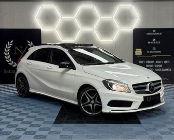 Mercedes-Benz A 200*AMG LINE*XENON*PANO DAK*LEER*GARANTIE, Auto's, Mercedes-Benz, Euro 5, Zwart, 4 cilinders, Wit