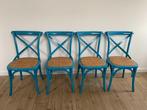 4 blauwe bistrostoelen Maison du Monde, Huis en Inrichting, Stoelen, Ophalen, Gebruikt, Blauw, Bistrostoel