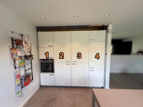 Volledige keuken, inclusief toestellen, Huis en Inrichting, Keuken | Complete keukens, Gebruikt, Hoekkeuken, Wit, Composiet, Ophalen