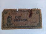 biljet van 10 frank uit 1957 uit Belgisch-Congo, Postzegels en Munten, Bankbiljetten | België, Ophalen of Verzenden, Los biljet
