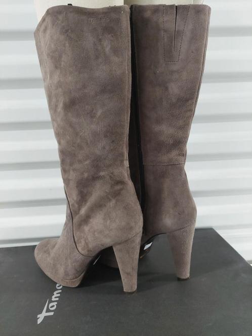 462C* Tamaris - mooie taupe leren laarzen (40), Kleding | Dames, Schoenen, Nieuw, Hoge laarzen, Overige kleuren, Verzenden