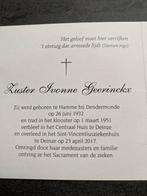 Zuster Ivonne Geerinckx H Vincentius, Verzenden, Bidprentje