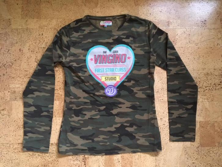 Vingino Camouflage longsleeve 14j, Kinderen en Baby's, Kinderkleding | Maat 164, Gebruikt, Meisje, Shirt of Longsleeve, Ophalen of Verzenden
