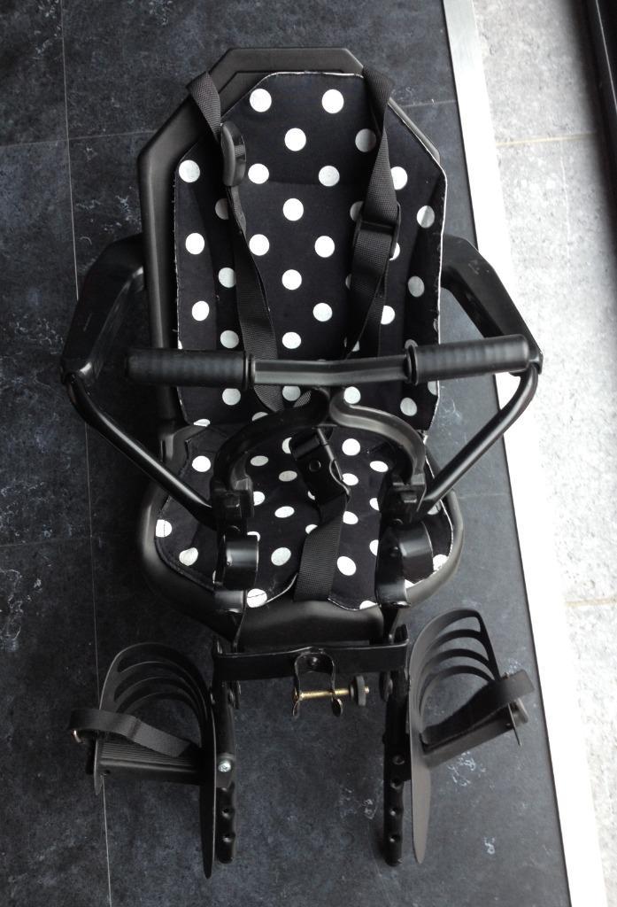 Fietszit GMG met voetsteun/handgrepen(veiliger voor kids), Fietsen en Brommers, Fietsaccessoires | Fietsstoeltjes, Zo goed als nieuw