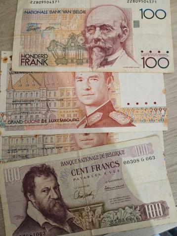 Bankbiljetten 100 frank, Ophalen of Verzenden