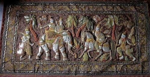 Hangende prachtige Birma Thailand 1900 Gilgamesh Hanging, Antiek en Kunst, Kunst | Overige Kunst, Ophalen of Verzenden