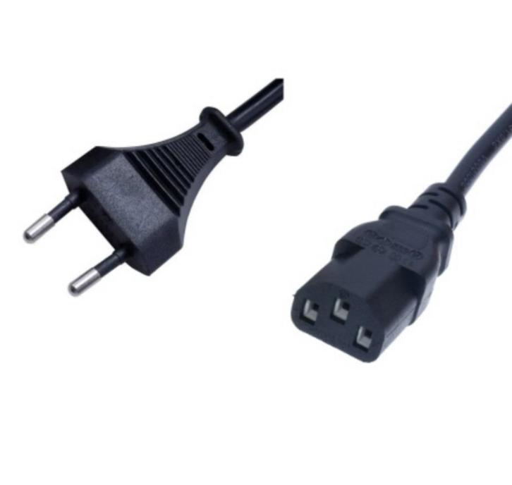 Voedingskabel - Computerkabel met Eurostekker - Recht 1,80m, Computers en Software, Pc- en Netwerkkabels, Zo goed als nieuw, Verzenden