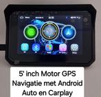 5' Android Auto-Apple Carplay Waterproof MOTOR Navigatie GPS, Motoren, Nieuw