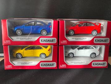 4x Kinsmart Mitsubishi Lancer Evolution X beschikbaar voor biedingen