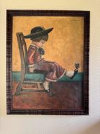 Prachtig figuratief schilderij gedateerd en gesigneerd, Antiek en Kunst, Kunst | Schilderijen | Klassiek, Ophalen