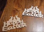 Decoratieve hangers Pasen, hout, Happy Easter, Ophalen of Verzenden, Zo goed als nieuw