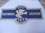 oud reklamebord "Alba, verven, nieuwkuis", Verzamelen, Verzenden, Gebruikt, Reclamebord