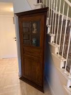 Klassieke eiken hoekvitrinekast,glasdeur – Landelijke stijl, Ophalen, Glas, Klassiek, 50 tot 100 cm