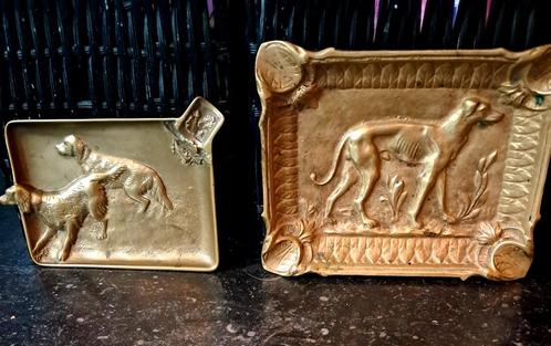 2 antieke art deco asbakken,ook voor kleine voorwer0p en, Antiek en Kunst, Antiek | Brons en Koper, Ophalen of Verzenden