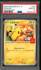 Pikachu [Big Mac McDonalds] PSA 10 - M-P 020 Japanese Promo, Hobby en Vrije tijd, Ophalen of Verzenden, Zo goed als nieuw, Losse kaart