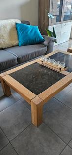 Salon tafel hout en graniet, Maison & Meubles, Comme neuf, Enlèvement ou Envoi