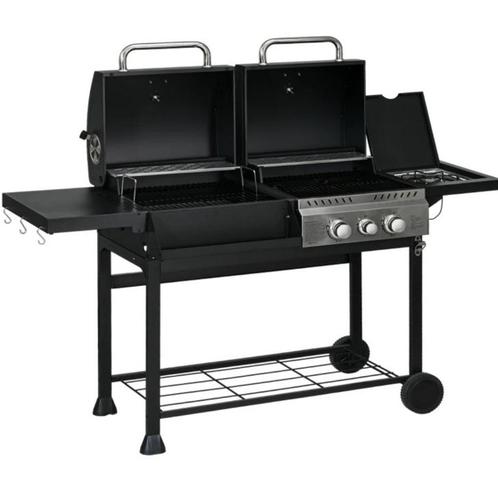 Gas en houtskool BBQ in 1 161 x 53 x 101 cm, Tuin en Terras, Gasbarbecues, Nieuw, Verzenden