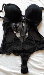 Zwarte nieuwe bodystring maat S, Kleding | Dames, Ondergoed en Lingerie, Ophalen of Verzenden