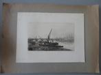 etching ets boten op rivier George Henry Phillips U.K. 19d e, Verzenden