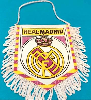 Real Madrid 1980 belle bannière de football rare vintage 