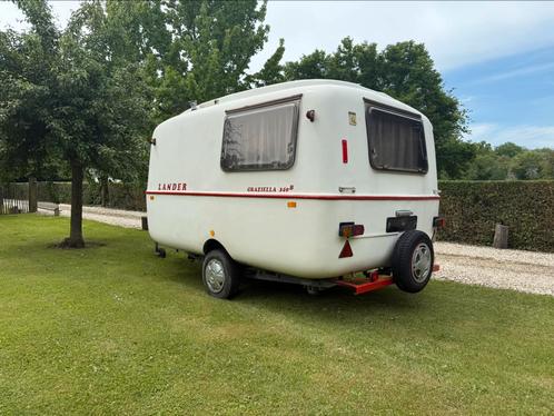 Vintage Lander Graziella 340 B Caravan max 750 kg, Caravans en Kamperen, Caravans, Particulier, tot en met 2, tot 500 kg, Treinzit