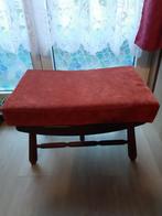 Eikenhouten voetsteun antieke stof 40x60 hoogte 40 cm, Huis en Inrichting, Ophalen