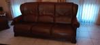 Volledig eiken lederen salon 4 delig + salontafel, Huis en Inrichting, Ophalen, Gebruikt, Hout