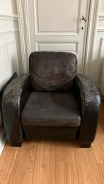 2 fauteuils club cuir brun, Maison & Meubles, Fauteuils, 75 à 100 cm, Utilisé, Cuir, 75 à 100 cm