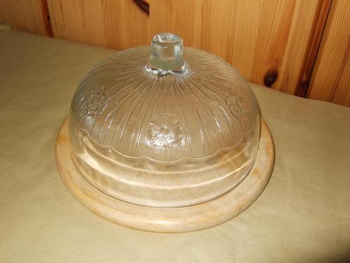 KAASPLANK MET GLAZEN STOLP, Huis en Inrichting, Keuken | Servies, Nieuw, Schaal of Schalen, Overige stijlen, Glas, Ophalen of Verzenden
