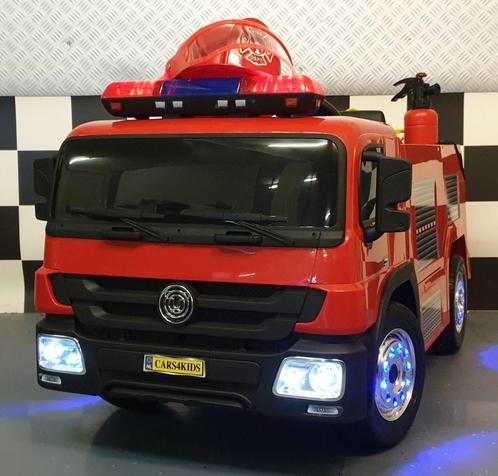 Kinderauto Brandweer - soft start - leren zit - met RC, Kinderen en Baby's, Speelgoed |Speelgoedvoertuigen, Nieuw, Afstandsbediening