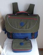 Kipling aktetas 6/12 jaar en driekleurige pennenetui + apen, Handtassen en Accessoires, Tassen | Schooltassen, Gebruikt, Blauw