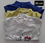 Witte, paarse en/of gele longsleeve maat 80, Enlèvement ou Envoi, Comme neuf, Fille, Chemisette ou Manches longues