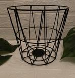 Zwarte metalen mand 21x20x16cm, Overige materialen, Mand, Rond, Ophalen of Verzenden
