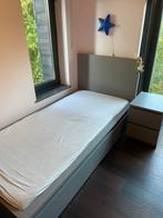 IKEA bed/nachtkastje (Malm), Eenpersoons, Zo goed als nieuw, Bois