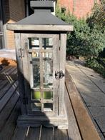 Houten kaarsenhouder, Huis en Inrichting, Woonaccessoires | Kandelaars en Kaarsen, Ophalen, Gebruikt, 50 tot 75 cm, Grijs