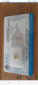 gele diamant, nieuw origineel van 0,90 karaat met certificaa, Ophalen of Verzenden, Geel