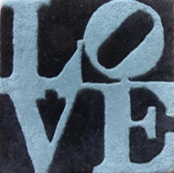 ROBERT INDIANA / WINTER-LOVE / GETUFT TAPIJT / 39x39cm 2006 beschikbaar voor biedingen