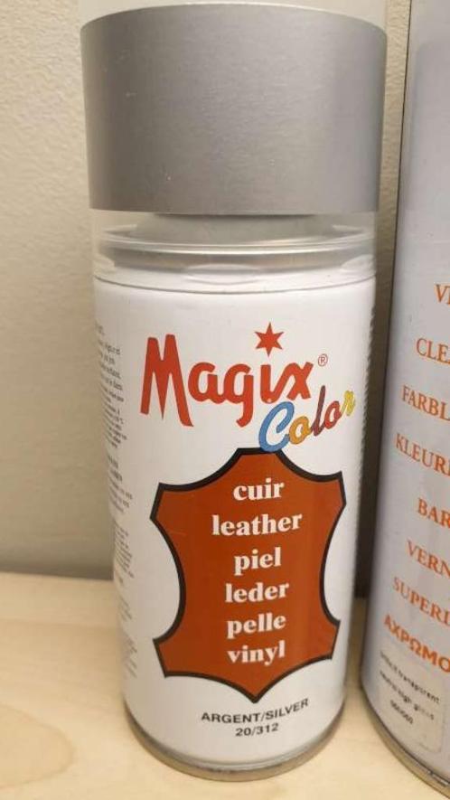 2x Magix color spray Argent/Silver 20/312 (150 ml) vr leder, Huis en Inrichting, Schoonmaakartikelen, Ophalen of Verzenden