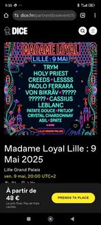 2 tickets 9 mai Lille madame Loyal festival Valeur 104 €, Deux personnes