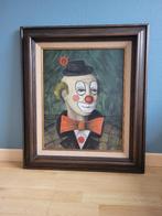 Groot schilderij met clown (zie foto's), Comme neuf, Peinture, Enlèvement ou Envoi