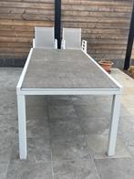 Tuintafel en stoelen, Tuin en Terras, Tuintafels, Ophalen, Zo goed als nieuw, Rechthoekig, Kunststof