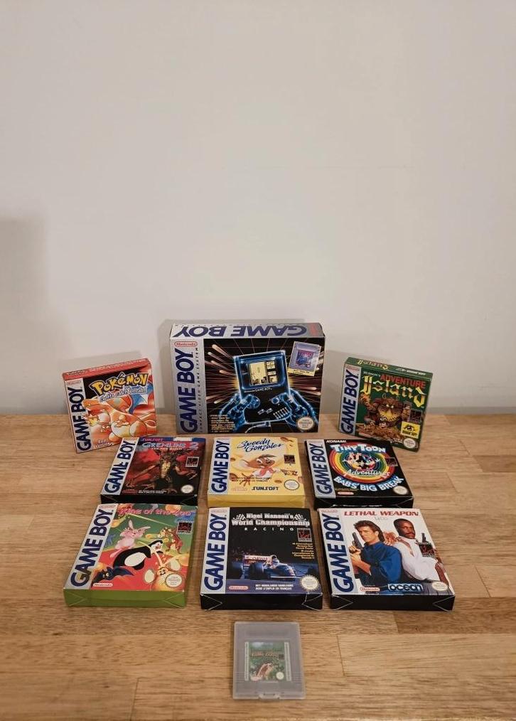 Nintendo Gameboy Classic-DMG-01-1989 (CIB) RARE! + 9games, Games en Spelcomputers, Spelcomputers | Nintendo Game Boy, Gebruikt