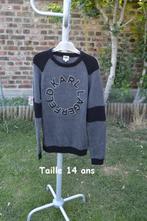 tee shirt longues manches , gris , lagerfeld , taille 16 ans, Kinderen en Baby's, Jongen of Meisje, Trui of Vest, Nieuw, Ophalen of Verzenden