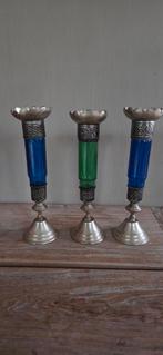 Vintage exotische glazen kandelaars, Antiek en Kunst, Ophalen of Verzenden, Glas