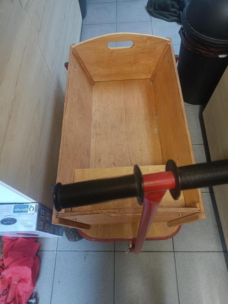 Houten bolderkar met ijzeren frame., Tuin en Terras, Overige Tuin en Terras, Gebruikt, Ophalen