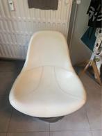 Fauteuil pivotant cuir blanc, Huis en Inrichting, Ophalen, Gebruikt, Leer