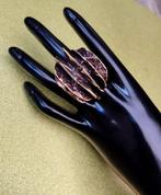 Bijzondere vergulde bronzen Art Brut ring uit Finland, Ophalen of Verzenden, Zo goed als nieuw